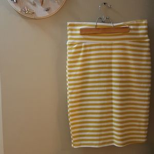 Mustard Striped Skirt